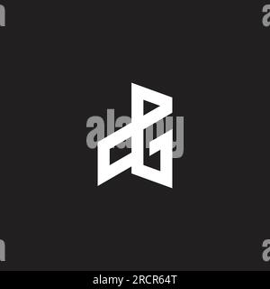 letter cg overlap line 3d logo vector Stock Vector