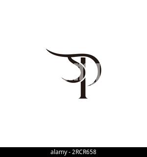 letter sp abstract curves simple logo vector Stock Vector
