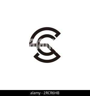 letter sc simple circle geometric line logo vector Stock Vector