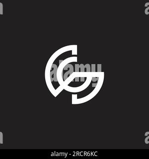 letter sg circle geometric linear logo vector Stock Vector