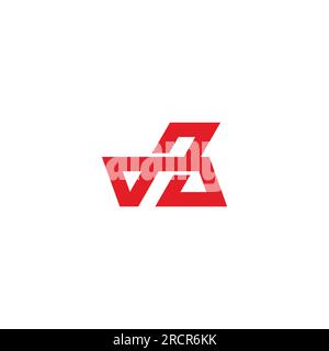 letter ab red line geometric logo vector Stock Vector