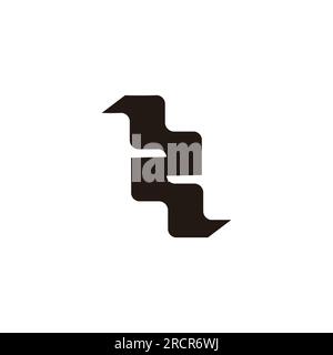 number 2 curves ribbon simple logo vector Stock Vector