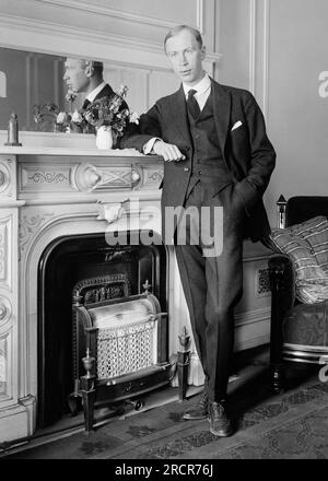 Portrait of the Russian composer Sergei Prokofiev. 1918. Stock Photo