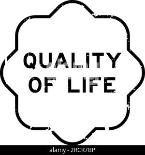 Grunge black quality of life word rubber seal stamp on white background Stock Vector