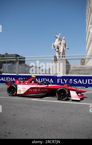 Rome, Italy July 16 2023 – Formula E Hankook Rome E-Prix, qualifying session. Norman Nato (17) (FRA) Nissan Formula E Team in action on racetrack. Photo Credit: Fabio Pagani/Alamy Live News Stock Photo