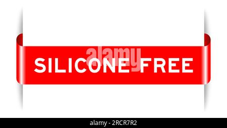Red color inserted label banner with word on white background Stock Vector