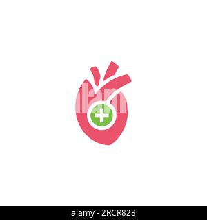 medical heart blood plus medical geometric design vector Stock Vector