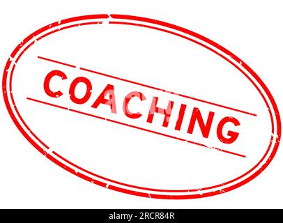 Grunge red coaching word oval rubber seal stamp on white background Stock Vector