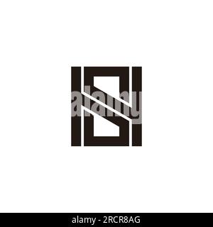 letter sh simple geometric line logo vector Stock Vector