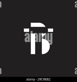 letter tb abstract negative space logo vector Stock Vector