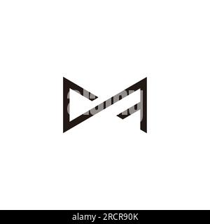 letter cf abstract linked geometric line logo vector Stock Vector