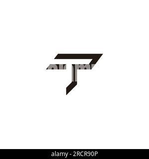tp negative space simple geometric logo vector Stock Vector