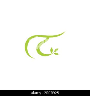 letter t tree leaf abstract logo vector Stock Vector
