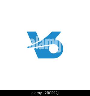 letter vb slice motion simple logo vector Stock Vector