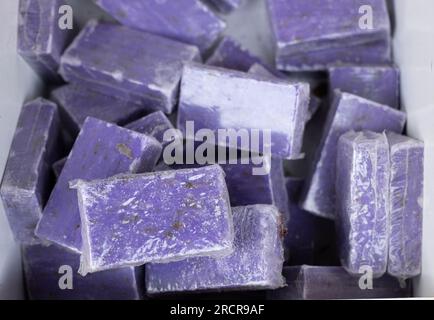 Natural handmade soap, on the box Stock Photo