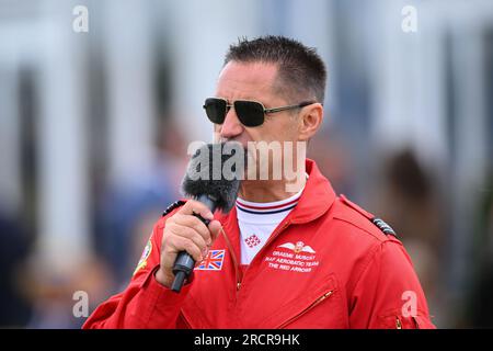 Red 10, Squadron Leader Graeme Bagnall, commentating on the Red Arrows ...