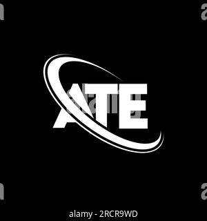 ATE circle letter logo design with circle and ellipse shape. ATE ...