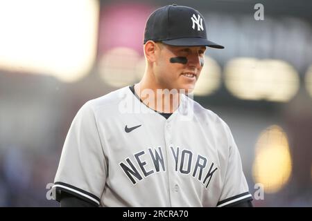 New York Yankees first baseman Anthony Rizzo (48) in the seventh inning of  a baseball game Saturday, July 15, 2023, in Denver.(AP Photo/David  Zalubowski Stock Photo - Alamy