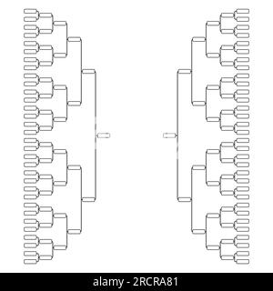 64 team tournament bracket championship template flat style design ...