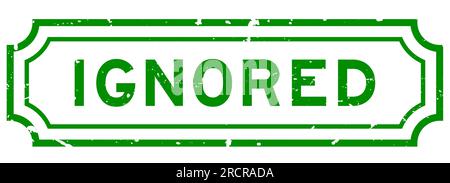 Grunge green ignored word rubber seal stamp on white background Stock Vector