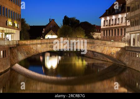 Fleisch Bridge, Nuremberg,  Bavaria, Germany Stock Photo