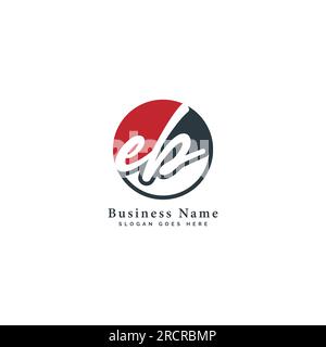 E, B, EB Initial letter handwritten and signature vector image template in round shape logo Stock Vector