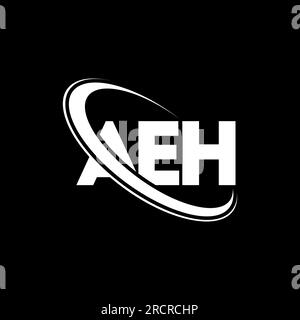 AEH logo. AEH letter. AEH letter logo design. Initials AEH logo linked with circle and uppercase monogram logo. AEH typography for technology, busines Stock Vector