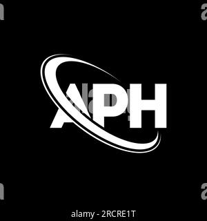 APH circle letter logo design with circle and ellipse shape. APH ...