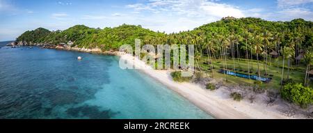 Aerial view of Haad Tien Beach in shark bay, koh Tao, Thailand Stock Photo