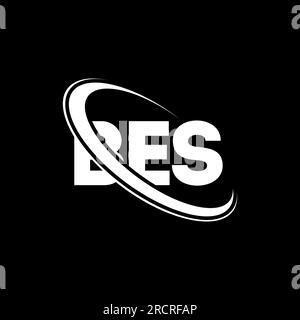 BES circle letter logo design with circle and ellipse shape. BES ...
