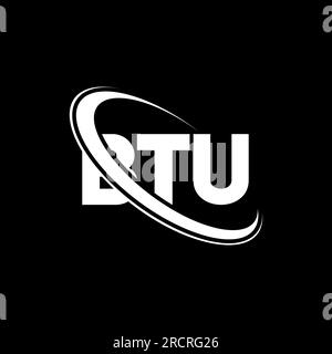 BTU circle letter logo design with circle and ellipse shape. BTU ...