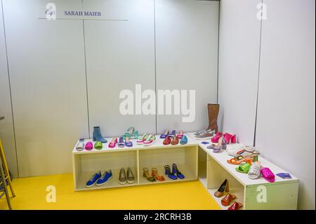 Sarah Maier - Exhibition at Pure London, a fashion exhibition featuring the latest fashion, jewelry and accessories from Europe, China, Asia and South America is held at London Olympia in London, UK. - 16 July 2023. Credit: See Li/Picture Capital/Alamy Live News Stock Photo