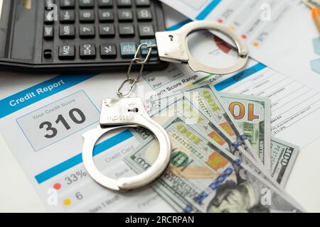 Credit report with score on a desk Stock Photo