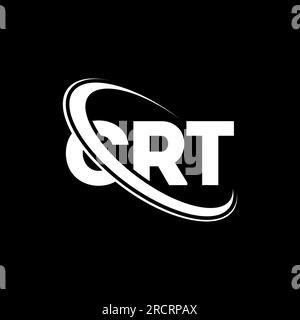 CRT logo. CRT letter. CRT letter logo design. Initials CRT logo linked with circle and uppercase monogram logo. CRT typography for technology, busines Stock Vector