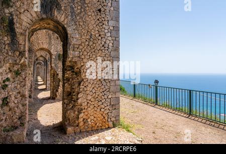 Panoramic view from the Jupiter Anxur Temple in Terracina, province of Latina, Lazio, central Italy. Stock Photo