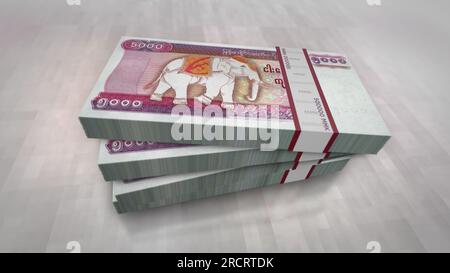 Myanmar Argent Birmanie Kyat Argent Pack Illustration 3d 5000 Mmk Billets  De Banque Piles Concept De Finance Économie De Trésorerie Crise Réussite  Commerciale Récession Impôt Bancaire Et Dette Banque D'Images et Photos