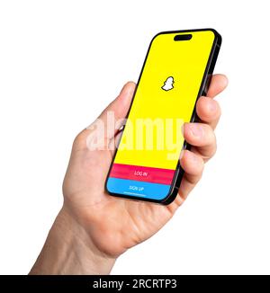 Berlin Germany July 07 2023 Snapchat phone application. Stock Photo