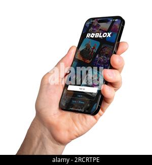 Roblox Game App On Smartphone Screen Foto stock 1996308800