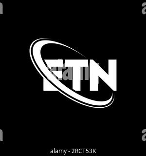 ETN logo. ETN letter. ETN letter logo design. Initials ETN logo linked with circle and uppercase monogram logo. ETN typography for technology, busines Stock Vector