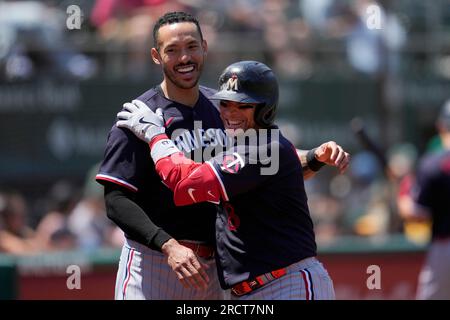 Minnesota Twins catcher Christian Vazquez looks on in between batters  against the Seattle Mariners during a baseball game, Tuesday, July 18,  2023, in Seattle. (AP Photo/Lindsey Wasson Stock Photo - Alamy