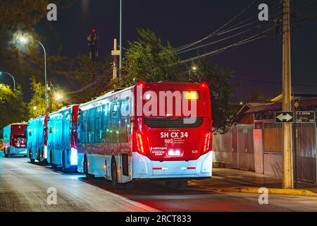 Santiago, Chile - May 11 2023: A public transport Transantiago, or Red ...