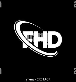FHD circle letter logo design with circle and ellipse shape. FHD ...