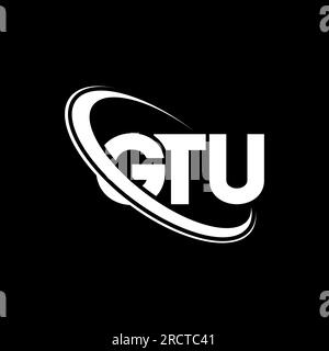 GTU circle letter logo design with circle and ellipse shape. GTU ...