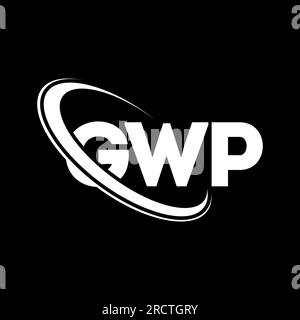 GWP circle letter logo design with circle and ellipse shape. GWP ...