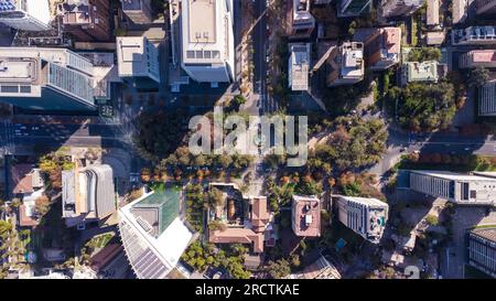 Aerial view of El Golf in Las Condes, Santiago, Chile Stock Photo