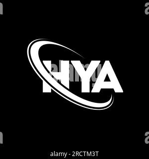HYA circle letter logo design with circle and ellipse shape. HYA ...