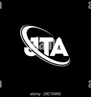 JTA circle letter logo design with circle and ellipse shape. JTA ...