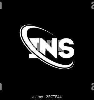 Ins Lettering INS circle letter logo design with circle and ellipse shape. INS ...