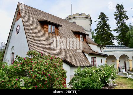 The studio and residence, now museum, of Finnish painter Akseli Gallen-Kallela, located outside Helsinki, Finland Stock Photo