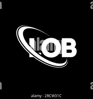 LOB letter logo design for technology company. LOB logo design black ...